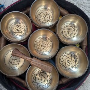 Handcrafted Brass Singing Bowl Set in Gold – Meditative Sound Therapy